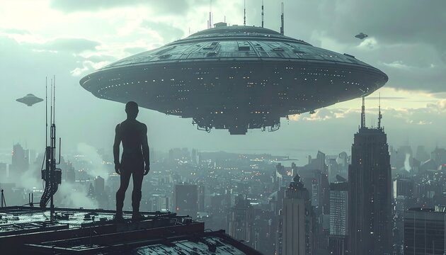 UFO over Cityscape.