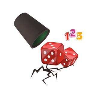 Twi Red dice on the floor