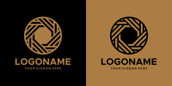 abstract line bird nest woven vector logo