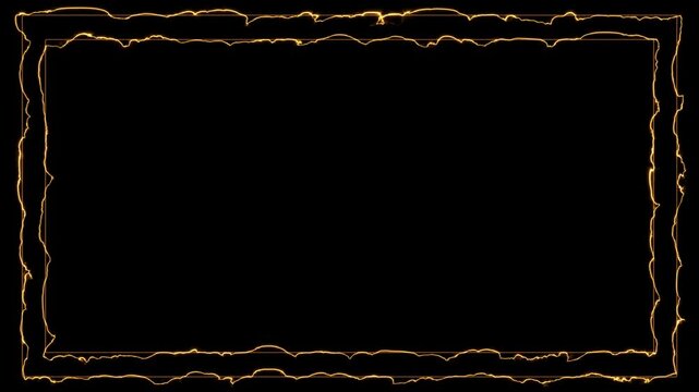 Fiery Orange Jagged Rectangle Border Frame image photo