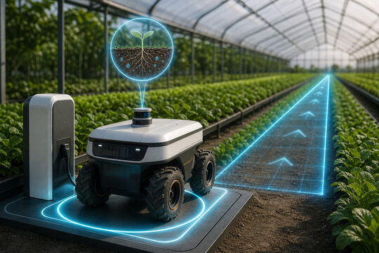 Autonomous farming rover dock overlay