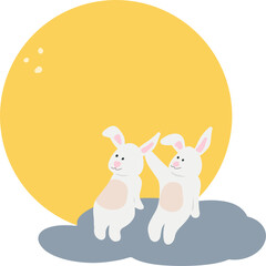 추석명절 보름달 위 토끼 © 지은 박