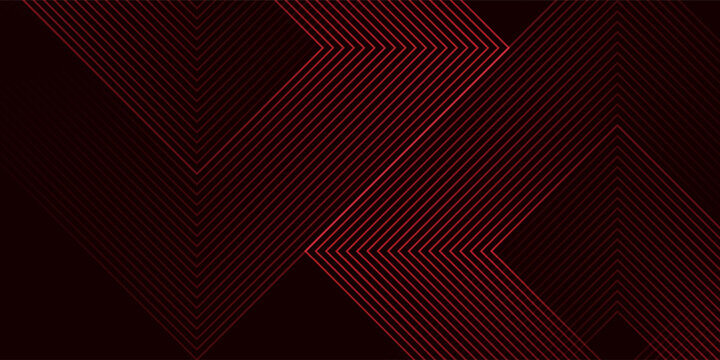 Abstract red neon arrow light glow background. Futuristic cyber laser line motion banner for casino. Dynamic techno perspective beam 3d graphic design. Cool party power and energy boost led tunnel