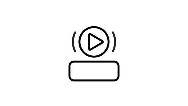 Live streaming video with sound wave animated icon for broadcasting, play podcast, social media, watch live digital technology. 4K video with alpha channel