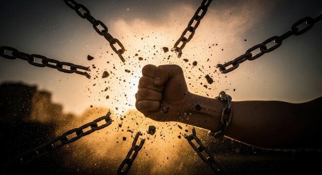 Hand breaking chains with power