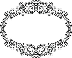 Obraz premium Ornate floral ornament black and white vector illustration with transparent background