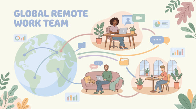 Global Remote Work Team Collaboration.