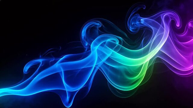 Colorful swirling smoke pattern