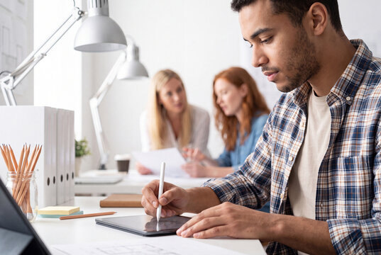 Creative Design Student Sketching Ideas at Modern Workspace