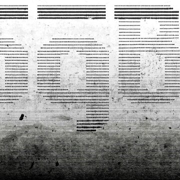 Vintage newsprint halftone texture with horizontal scan lines