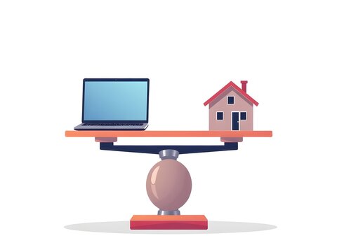 Balanced work-life scale for hybrid employee