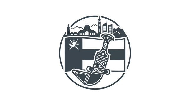 Oman Khanjar and Flag Badge Design