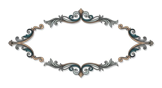 Ornate Metallic Oval Frame Design Element.