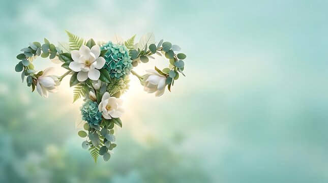 Ovarian Cancer Awareness Month Floral Female Reproductive System