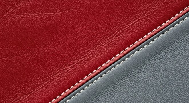 Red and gray leather texture background.