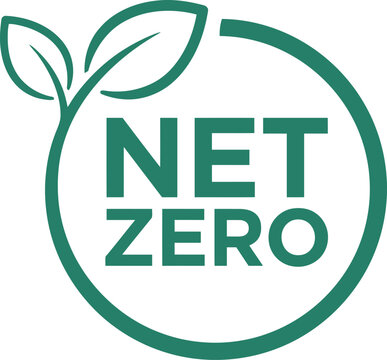 Net Zero Emission Eco Logo Vector Isolated On White Background Green Leaf Sustainability Carbon Neutral Icon