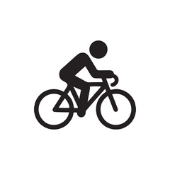 Obraz premium Man on bicycle icon, The man ride bicycle icon, bicycle icon, Bike. Bicycle vector icon. Concept of cycling.