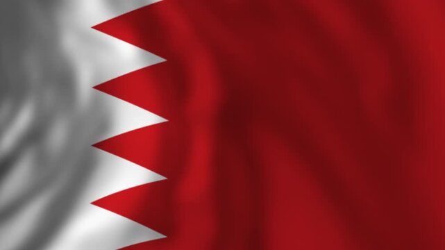 Bahrain national flag waving in the wind