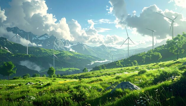 Wind Turbines Mountain View.