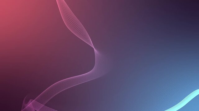 Abstract shape wave lines background animation, Abstract background with flowing multicolored wave lines at top and bottom