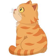 Cute Orange Tabby Cat Sitting © areative