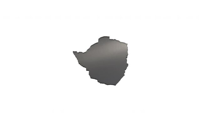 Zimbabwe country map with name on white background