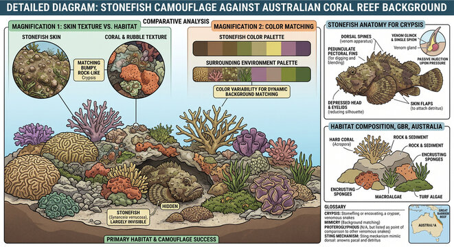 Exploring the fascinating camouflage of stonefish in Australian coral reefs