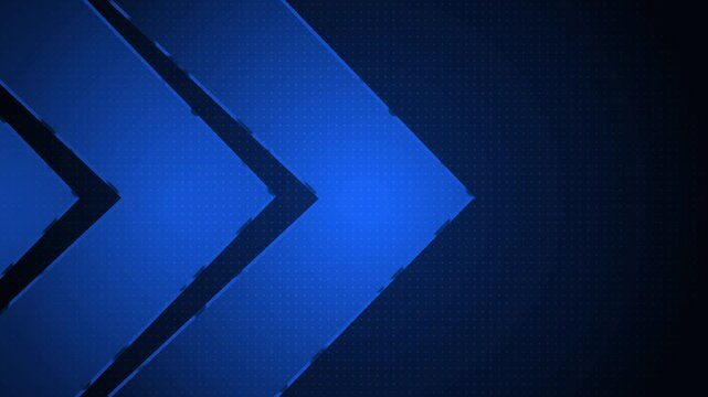 Abstract chevron arrows on a dark background with a glowing modern tech style animation