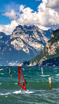 Windsurfing on Lake Garda.