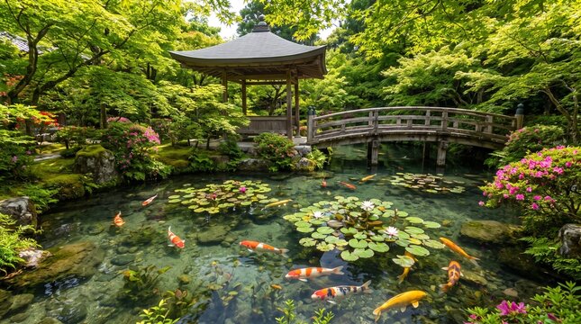 Japanese garden in spring