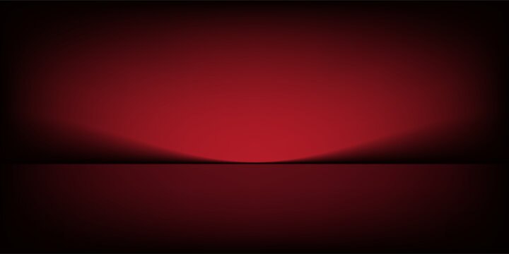 Abstract gradient podium background. Empty red 3D studio background. Clean scene for product presentation mockup template. eps 10