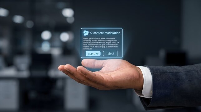 AI Content Moderation Interface with Approve Reject Decision Workflow and Digital Compliance Dashboard