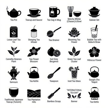 Tea icons collection