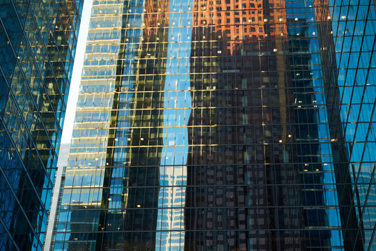 Bank Building at Dusk with Reflections 