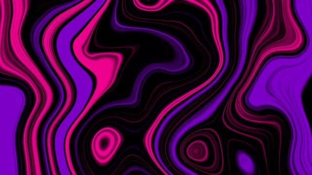 Abstract Liquid Marble Swirl Background Animation In Bright Pink And Purple Tones