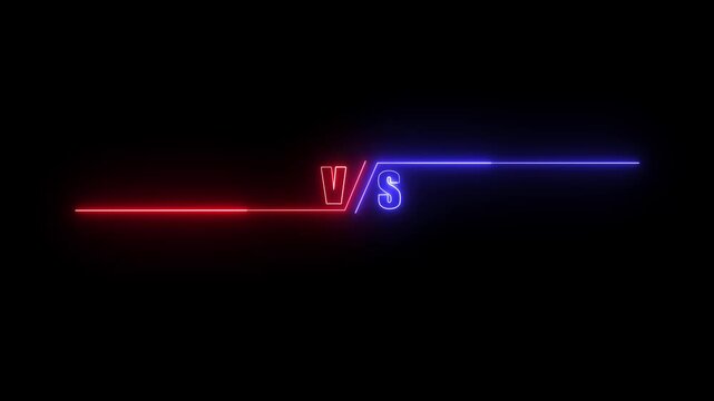 Neon VS bars animated in pink and green with smoky effects for multiplayer co-op team on black background.