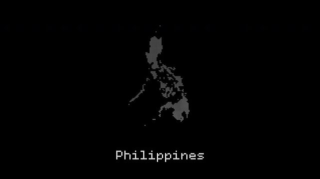 Philippines map revealing with typing text effect