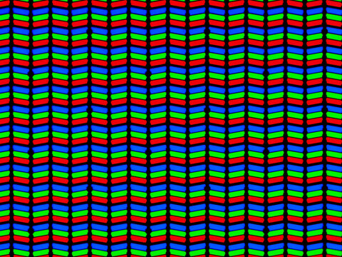 Microscopic view of RGB stripe LCD smartphone screen