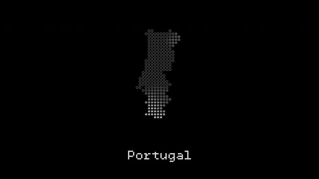 Portugal country map shape digital animation