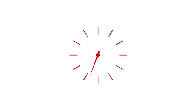 A clock spinning animation on a transparent background, with a fast-moving 24-hour timer rotating at high speed. The flat-style clock icon spins seamlessly, time in a dynamic way.