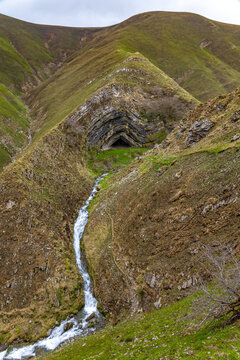 Arpea Cave Folded Rock Formation in Navarra, Spain