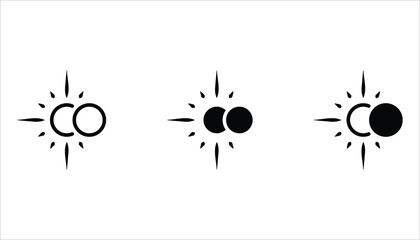 Eclipse icon set. Solar Eclipse symbol. Vector illustration for web design. Isolated on white background. © Aripatut