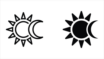 Solar Eclipse icon set. Eclipse symbol. Vector illustration for web design. Isolated on white background. © ARI