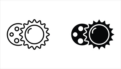 Solar Eclipse icon set. Eclipse symbol. Vector illustration for web design. Isolated on white background. © ARI