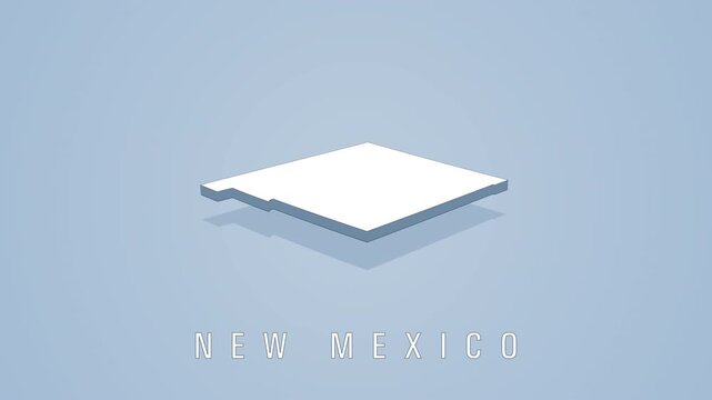New mexico state 3d map rotating animation