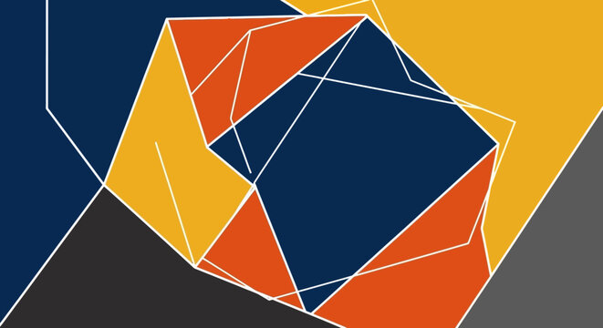 Abstract Geometric Design with Sharp Angles and Color Blocks