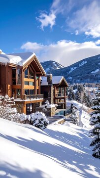 Winter Home in Mountains.