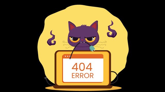 Cat Holding 404 Error Sign With Transparent Background