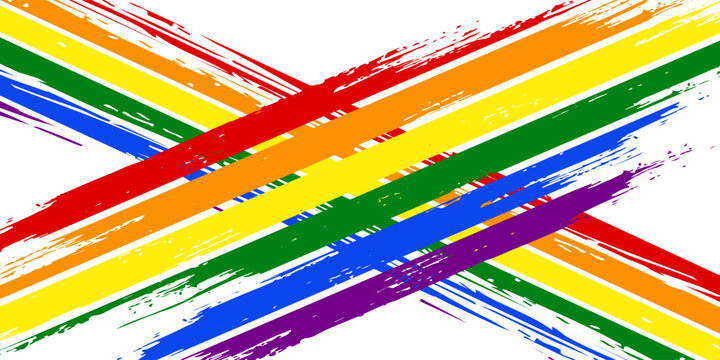 Pride month background. Abstract pride festival. Colorful pride pattern. Celebrate equality, people, loves, heart and lgbtq. Fun design with elements. Wallpaper, banner, poster, postcard, rainbow.