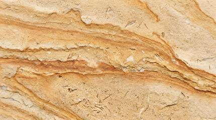 Naklejka premium Natural sandstone rock surface with horizontal layers and earthy tones, North America.